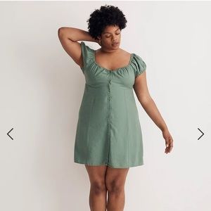 NWT Madewell Margie Mini Dress size 12 in trellis green new with tags